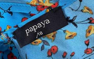 M papaya niebieska kołowa falbanka letnia XXXL kwiaty
