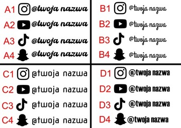 NAKLEJKA INSTAGRAM / YOUTUBE / TIKTOK / SNAPCHAT - BIAŁA