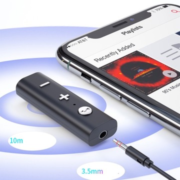 Аудиоадаптер Bluetooth AUX, приемник мини-джек, беспроводные наушники BT