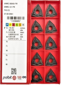 Komplet płytek 10szt WNMG 080404-PM PHG125 STAL