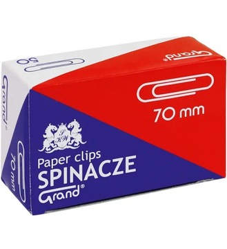 Duże SPINACZE biurowe okrągłe 70mm 10 opakowań x 50szt GRAND