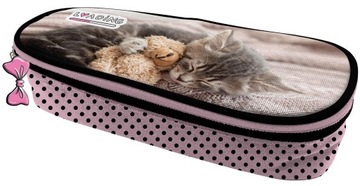 PIÓRNIK SZKOLNY Z KLAPKĄ ETUI SWEET PETS KOTEK