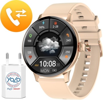 SMARTWATCH DAMSKI ZEGAREK POLSKIE MENU ROZMOWY POWIADOMIENIA SMS FB ZDROWIE