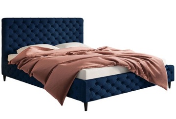 LEO5 Łóżko 160x200 CHESTERFIELD welur plusz skandi