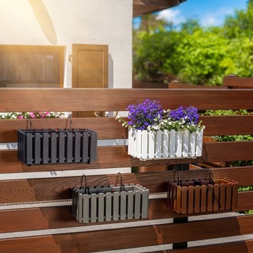 БАЛКОННЫЙ ЯЩИК 38см + 2 РУЧКИ, БЕЛЫЙ