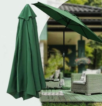 Водонепроницаемый чехол для садового зонта, 8 кронштейнов, 300 см, Зеленый