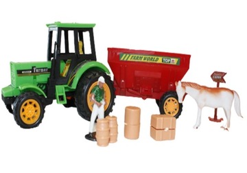 TRAKTOR PRZYCZPA FIGURKI ZWIERZĘTA 30CM E1442 EMAJ