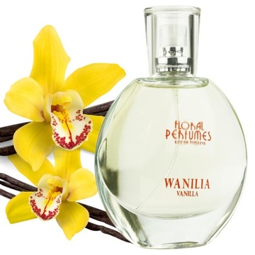 WODA TOALETOWA DAMSKA 50 ml WANILIA KWIATOWA NA PREZENT ORZEŹWIAJĄCA