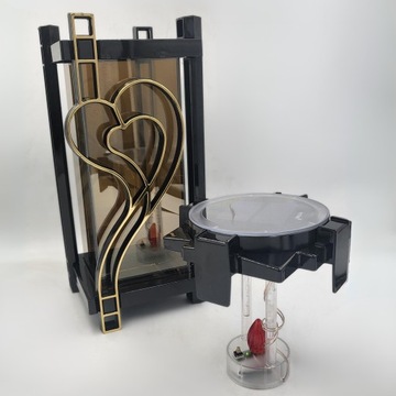 СОЛНЕЧНАЯ светодиодная могильная свеча, большой черный храм, тяжелый фонарь в форме сердца, 30 см