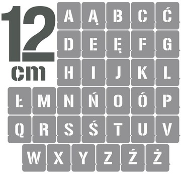 Szablony malarskie LITERY 12cm /wielorazowe/