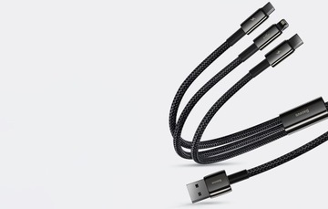 МНОГОФУНКЦИОНАЛЬНЫЙ КАБЕЛЬ BASEUS 3В1 MICRO USB/USB-C/LIGHTNING 3,5А 1,5М