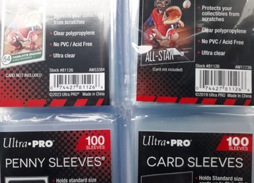 Ultra Pro 100 Card Sleeves - прозрачные мягкие конверты для карт, 100 шт.