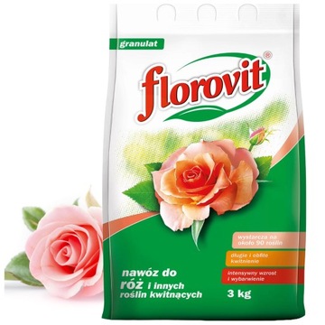 Florovit Nawóz do RÓŻ do Krzewów Róż granulat 3kg DŁUGIE OBFITE KWITNIENIE