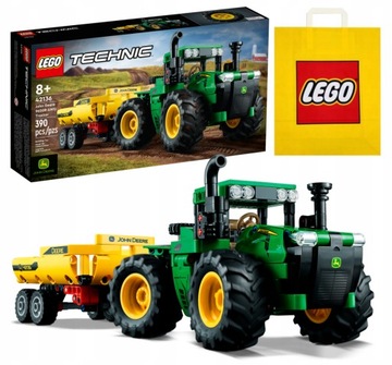 LEGO TECHNIC 42136 TRAKTOR CIĄGNIK PRZYCZEPA JOHN DEERE 9620R 4WD KLOCKI 8+