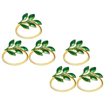 ЗЕЛЕНЫЕ ДЕКОРАТИВНЫЕ КОЛЬЦА ДЛЯ САЛФЕТОК 6 ШТ.