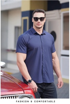 L-10XL Summer Solid Color Short sleeved Shirt for