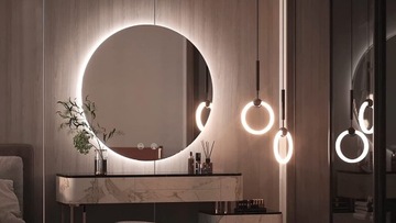 НАСТЕННОЕ ЗЕРКАЛО С ПОДСВЕТКОЙ, КРУГ С ПОДСВЕТКОЙ, 90см