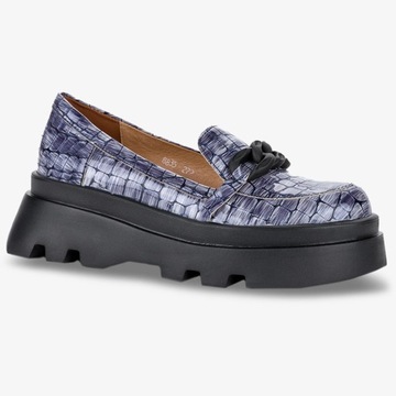 MOKASYNY PÓŁBUTY NA PLATFORMIE POLSKA SKÓRA 41