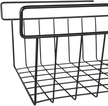 ПОДВЕСНАЯ КОРЗИНА ПОД ПОЛКУ НАСТОЛЬНЫЙ ОРГАНАЙЗЕР ЧЕРНЫЙ МЕТАЛЛИЧЕСКИЙ КОНТЕЙНЕР 40 СМ
