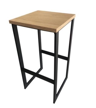 Solidny HOKER metalowy taboret 60cm MEBEL ZŁOŻONY HIKORA KLON NATURAL