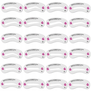 24 Styles Eyebrow Shaping Stencils Grooming Kit