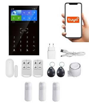 ALARM BEZPRZEWODOWY LCD 4.3' GSM WiFi TUYA 3xPIR