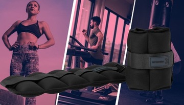 Гири на липучке для запястий, ног, рук, 2 неопреновых гири по 3 кг.