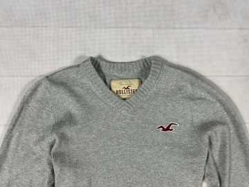 Hollister sweterek męski v-neck logo unikat S M