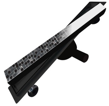 ODPŁYW LINIOWY 80cm CZARNY 2w1 POD PŁYTKĘ OBROTOWY