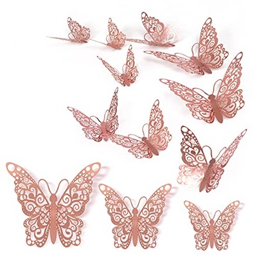 Motyle ROSE GOLD połyskujące dodatek girlandy 12