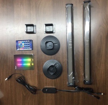 2ШТ. СВЕТОДИОДНЫЕ ПАНЕЛИ ИГРОВЫЕ ТОРШЕРЫ RGB ПОДСВЕТКА С ДИСТАНЦИОННЫМ УПРАВЛЕНИЕМ