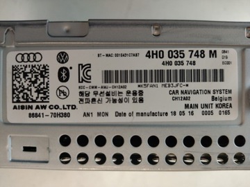 4H0035748M ВЫСОКИЙ БЛОК MMI 3G+ AUDI A8 D4 4H