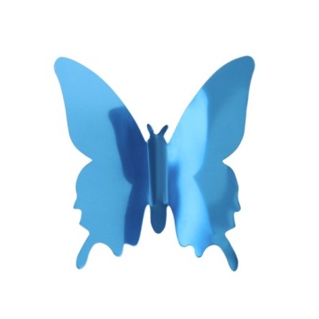 3D синие зеркальные наклейки на стену с бабочками