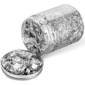 СЕРЕБРЯНАЯ позолоченная фольга 100 мл silver FLAKES