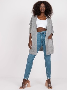 KARDIGAN sweter NARZUTKA z wełną RUE PARIS one size