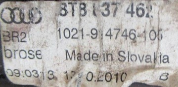 AUDI A5 8T MECHANIZMUS ZVEDÁK OKNO PRAVÝ PŘEDNÍ 8T8837462
