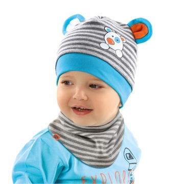 KOMPLET CZAPKA + CHUSTKA polski produkt r. 40 - 42