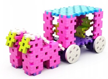 ВАФЕЛЬНЫЕ БЛОКИ MELI CONSTRUCTOR PINK 400 + ЛАСТИК