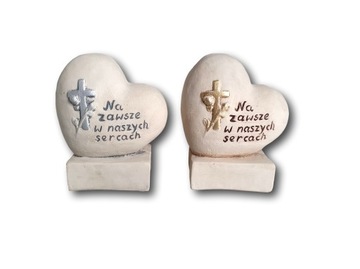 Figurka Dekoracja Nagrobka na Grób Kamienne Serce