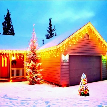 РОЖДЕСТВЕНСКАЯ ЕЛКА ОГНИ ICILS СВЕТОДИОДНЫЕ ЗАНАВЕСЫ ТЕПЛЫЙ БЕЛЫЙ ВСПЫШКА РОЖДЕСТВЕНСКАЯ ЕЛКА