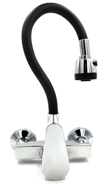 WYLEWKA DO BATERII KRANU ELASTYCZNA KUCHENNA ZAMIENNA GIĘTKA KRAN CZARNA