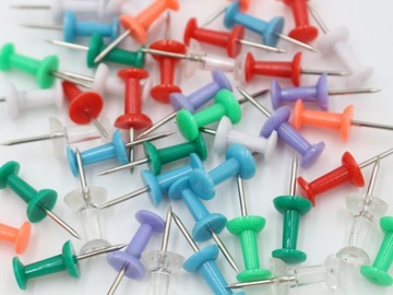 ШПИЛЬКИ ДЛЯ ПРОБКОВЫХ ДОСОК, ЦВЕТНЫЕ x 40