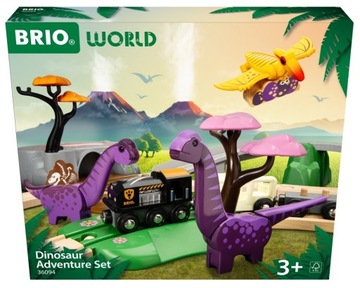 BRIO KOLEJKA Drewniana kolejka Dino Przygoda z dinozaurami 36094
