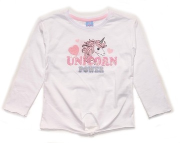 BLUZKA DZIEWCZĘCA DŁUGI RĘKAW UNICORN CEKINY 98