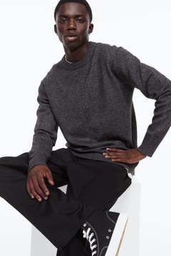H&M ESSENTIALS wełniany sweter regular fit XL
