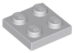 LEGO PŁYTKA 2X2 JASNOSZARA NR 3022 - 10 SZT