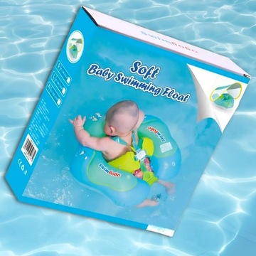 DMUCHANE KOŁO DO PŁYWANIA PONTON DLA DZIECI Z DASZKIEM I POMPKĄ NIEBIESKI