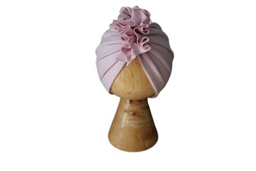 Czapka turban brudny róż podwójny wybór 36-38 38-40 lub 40-42 wiosna/jesień
