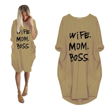 Fashion T-Shirt Dress For Women O-Neck Cotton