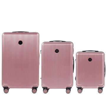 PC565, Zestaw 3 walizek (L,M,S) Wings Policarbon, Pink